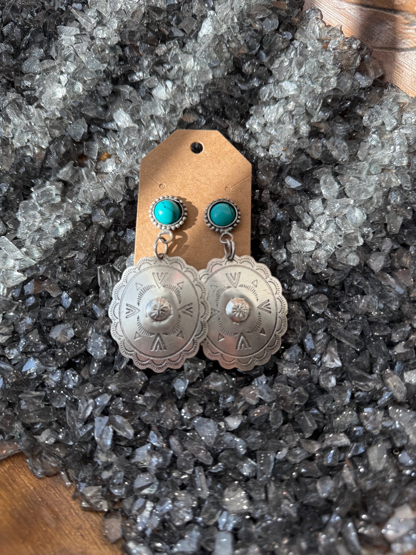 Metal and Turquoise Earrings