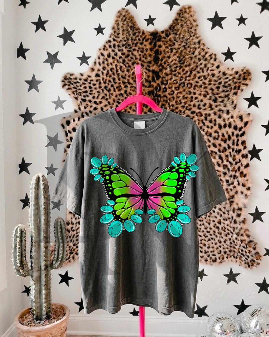 Neon Green Butterfly Tee