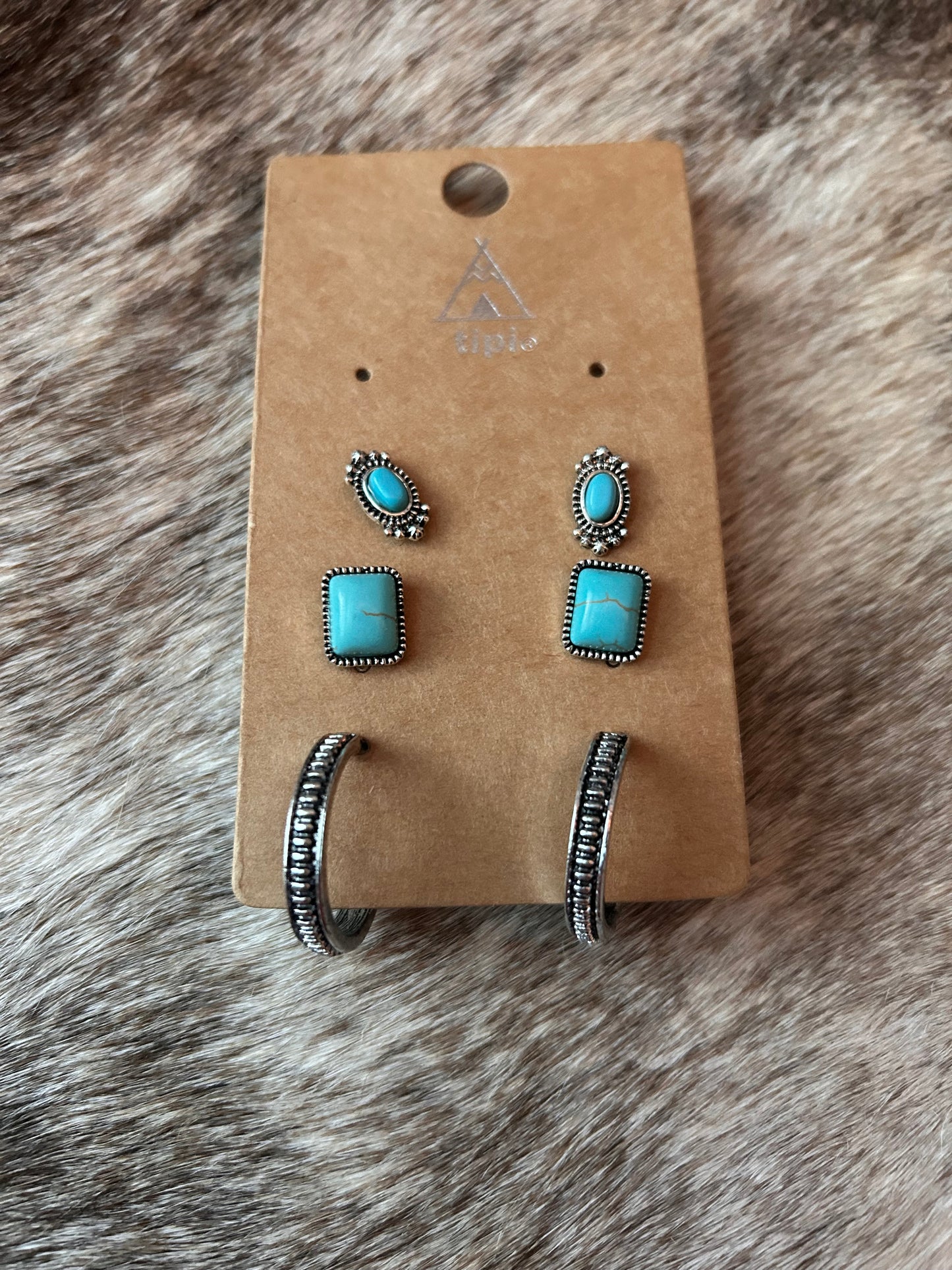 Circles and Squares Earring Set