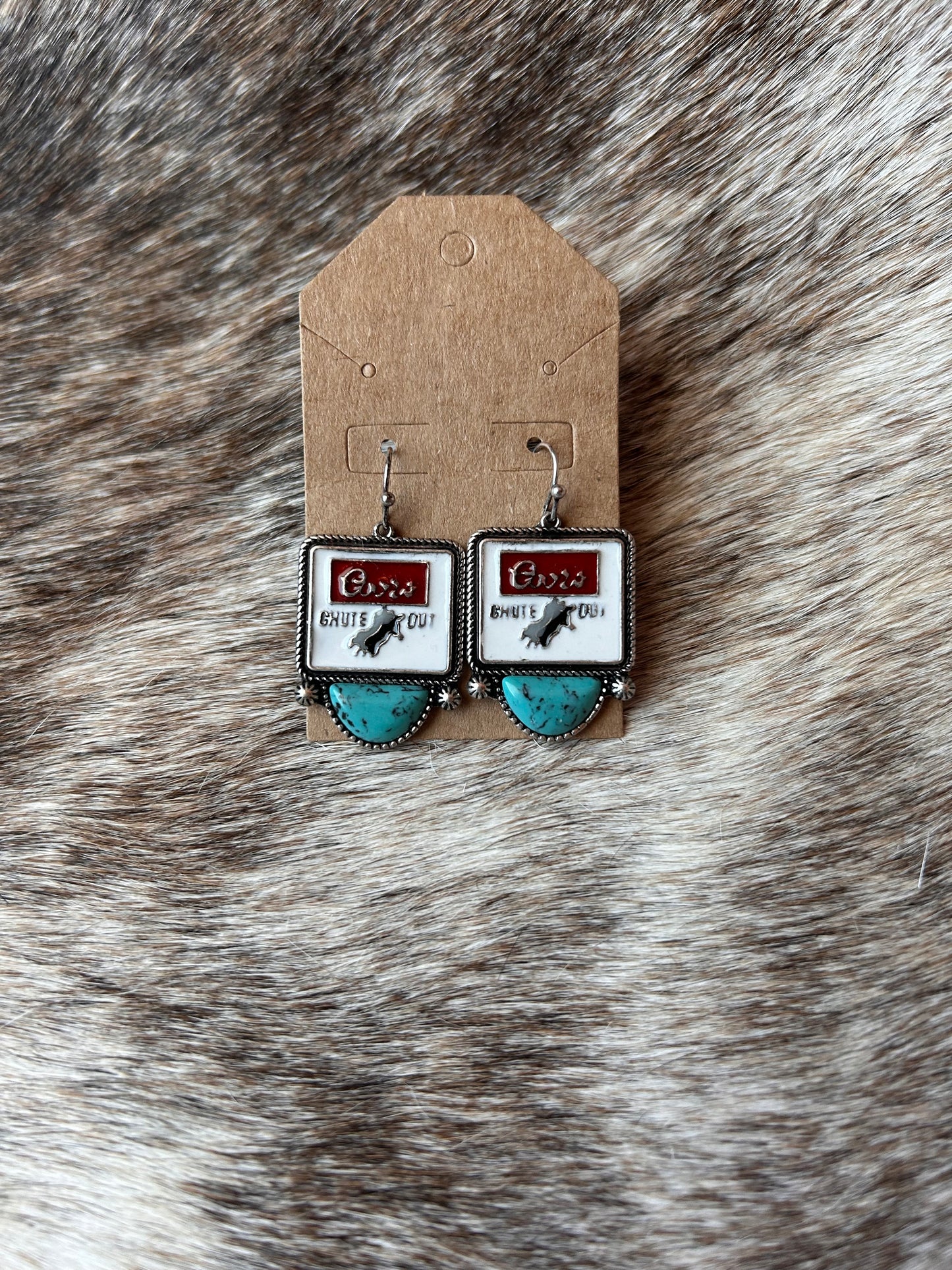 Coors and Turquoise Earrings