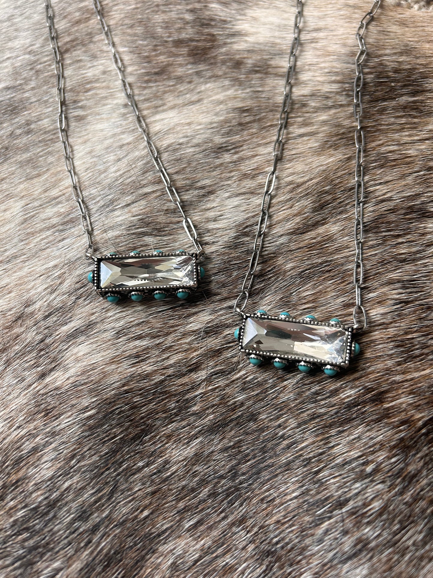 Clear and Turquoise Necklace