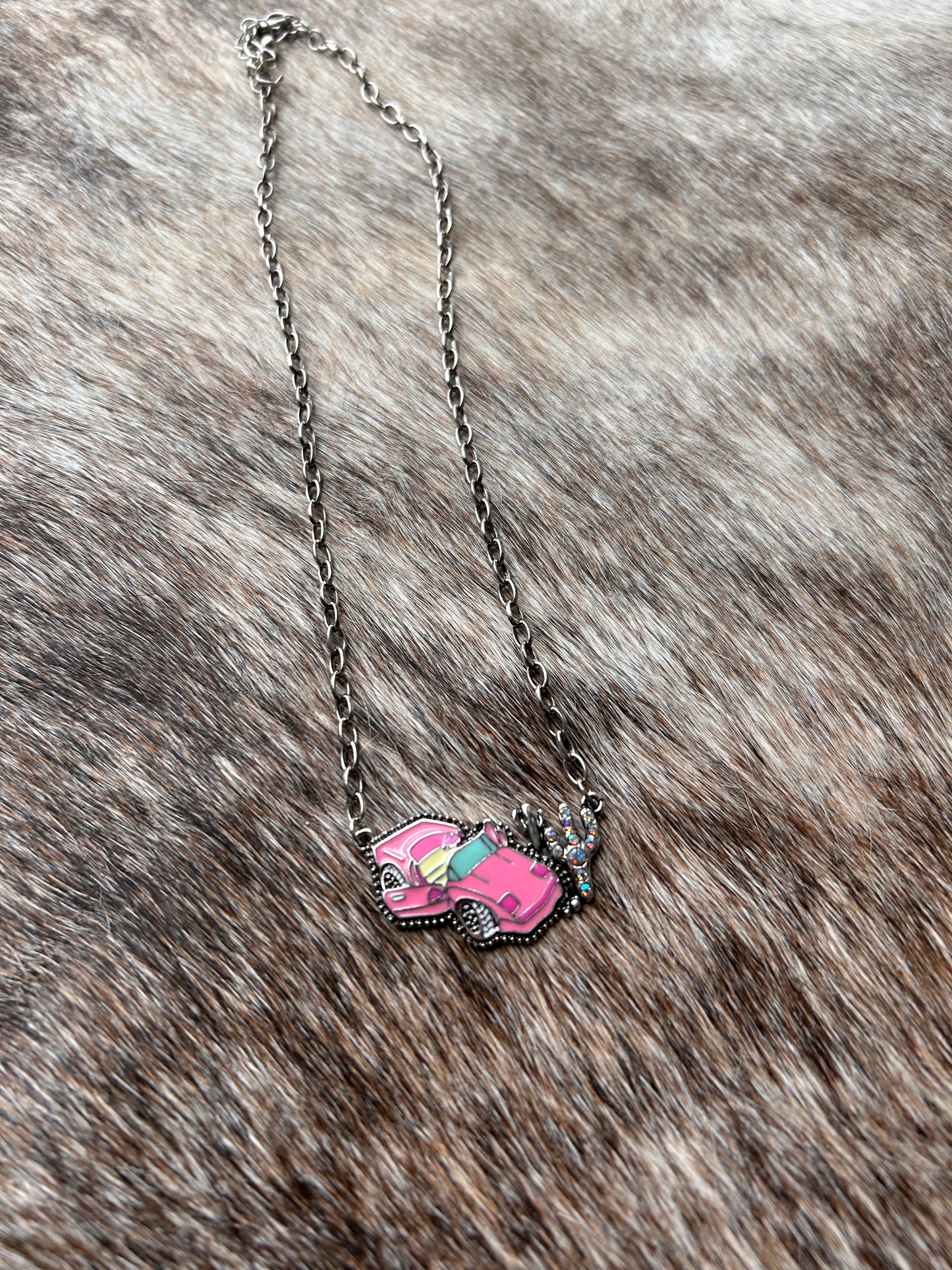 Pink Car Necklace