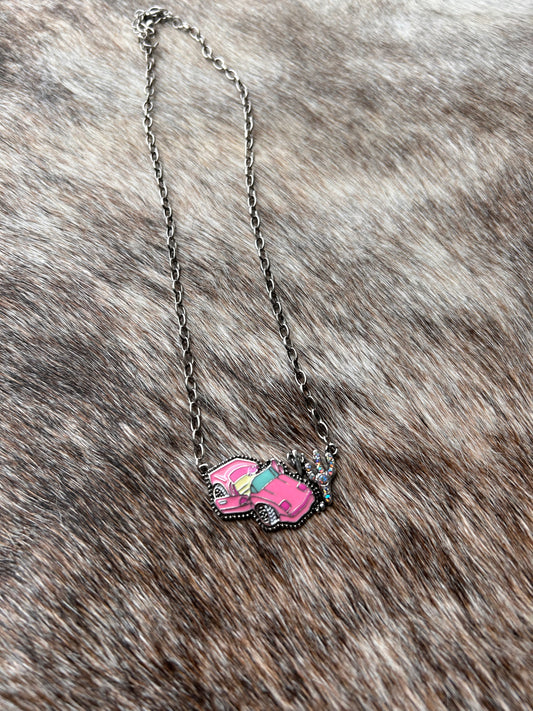 Pink Car Necklace