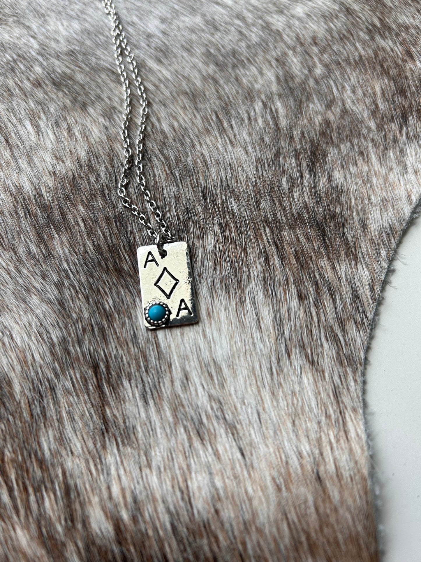 Card And Turquoise Necklace