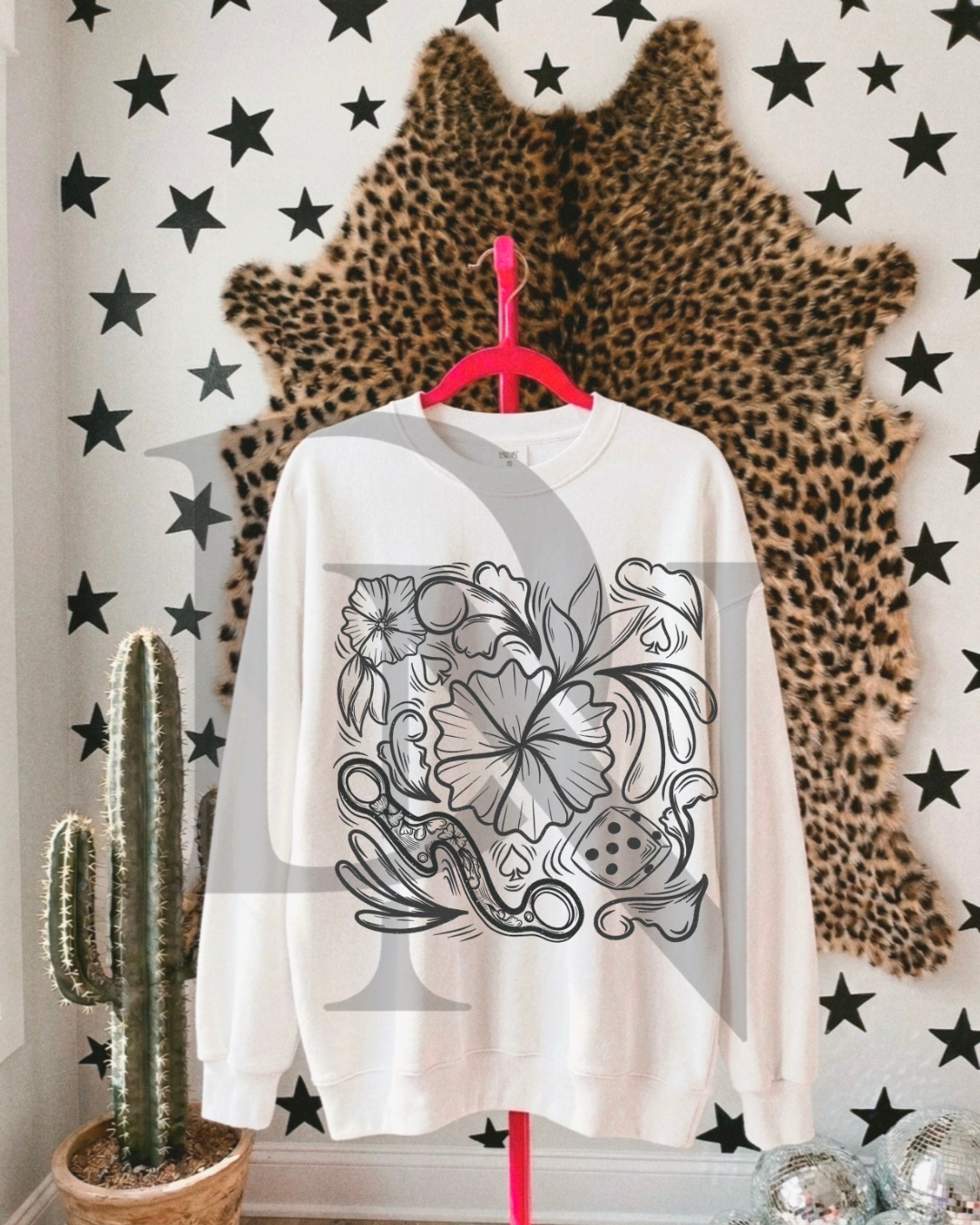 Tooled Leather Tee (Black)