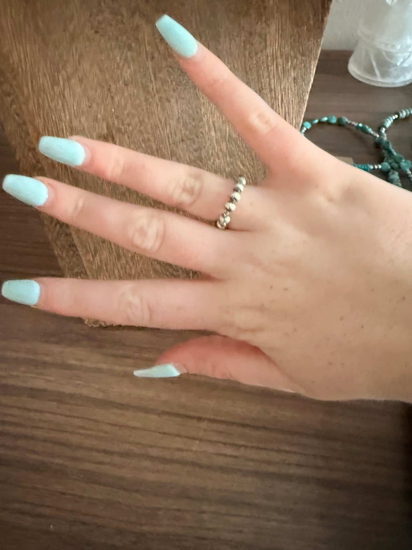 Stretchy Sterling Silver Pearl Ring