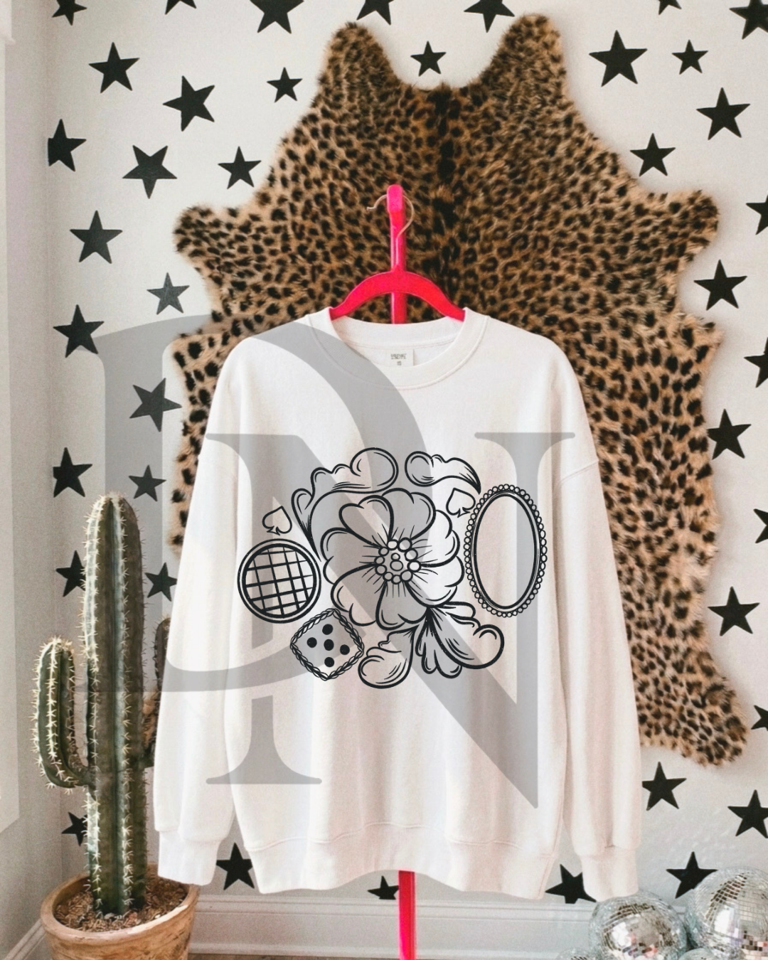 Tooled Leather & Jewls Tee (Black)