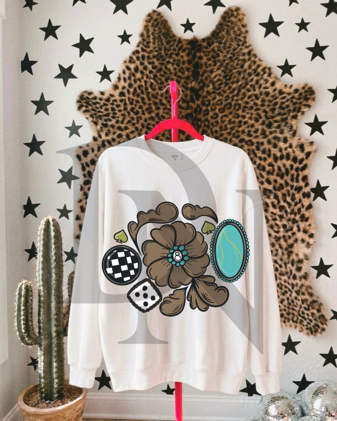 Tooled Leather & Jewls Tee