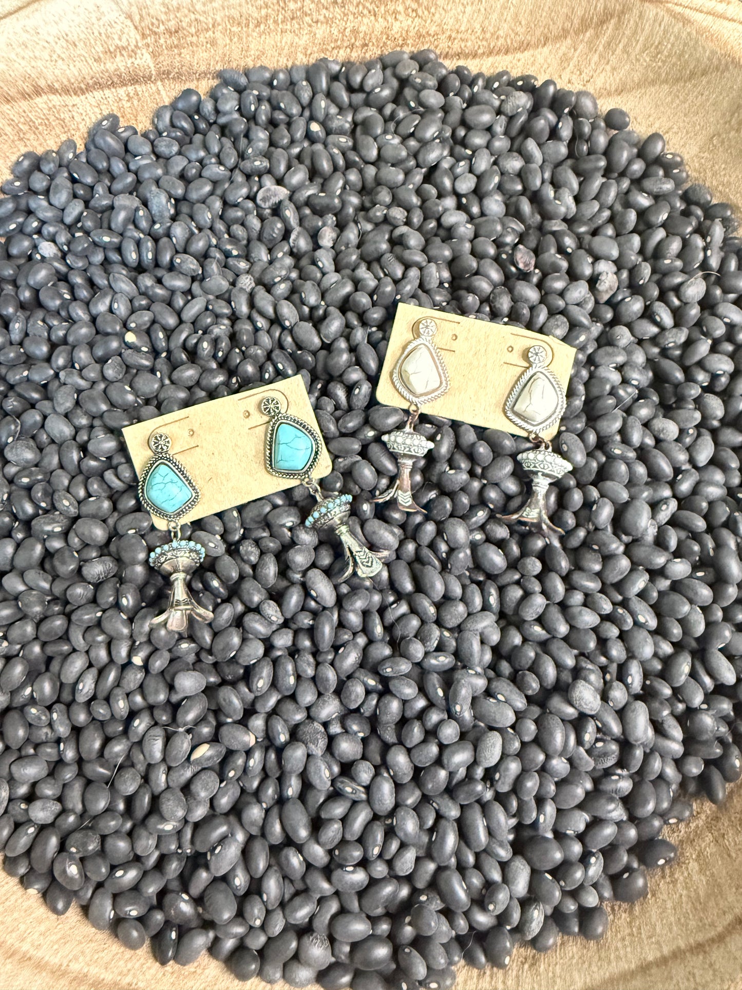 Stone and Flower Studs