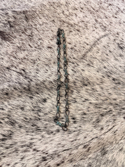 Vintage Turquoise Barbwire Necklace