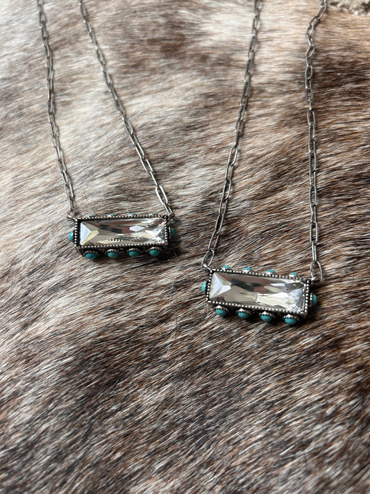 Clear and Turquoise Necklace