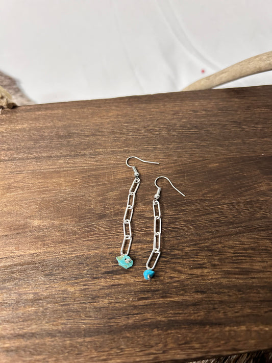 Paperclip and Turquoise Earings