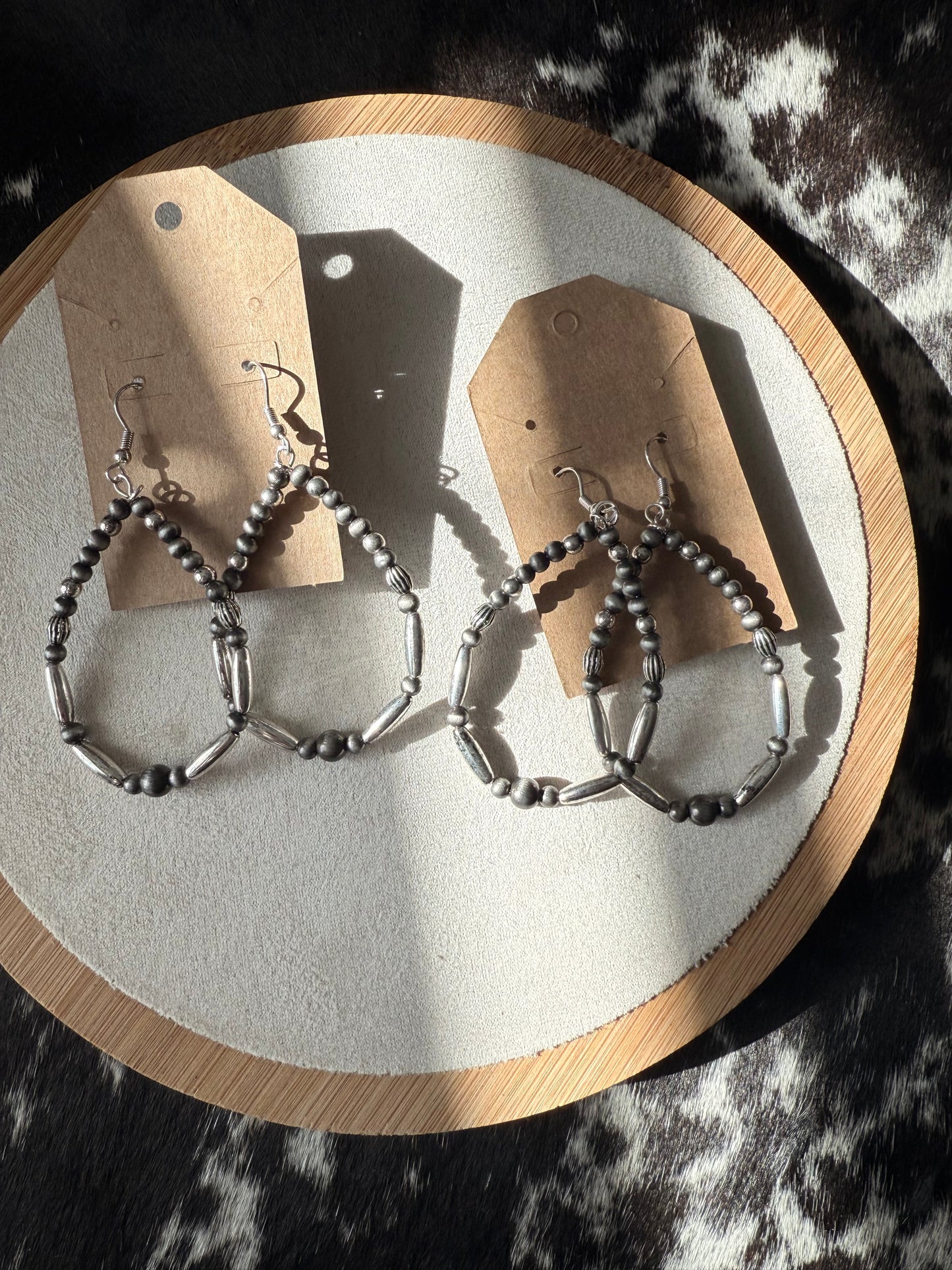 Acrylic Gray Bead Earrings