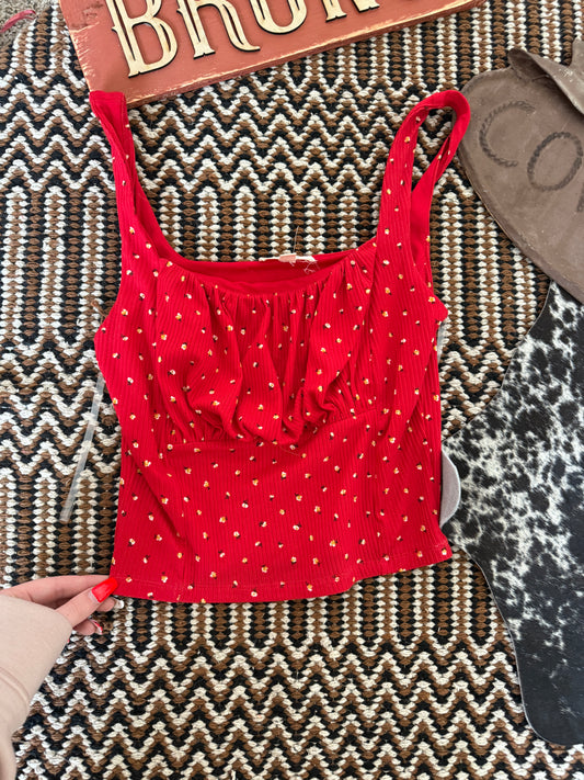 Red and Flower Top