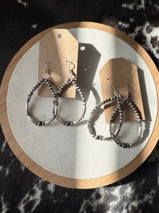 Acrylic Gray Bead Earrings