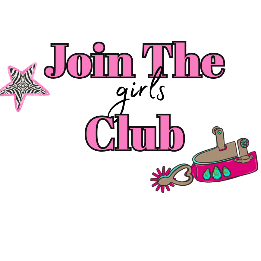 Text 'Join The girls Club' with star and belt icon on a white background