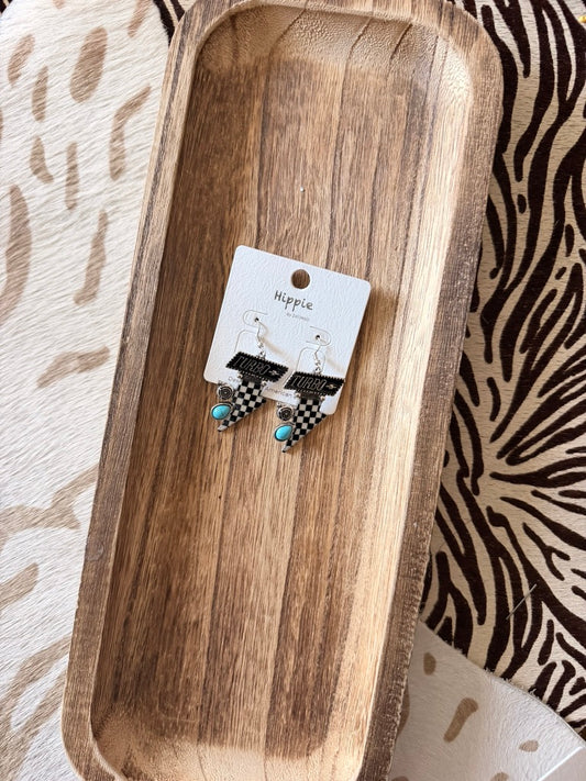 Turbo Checkered Earrings