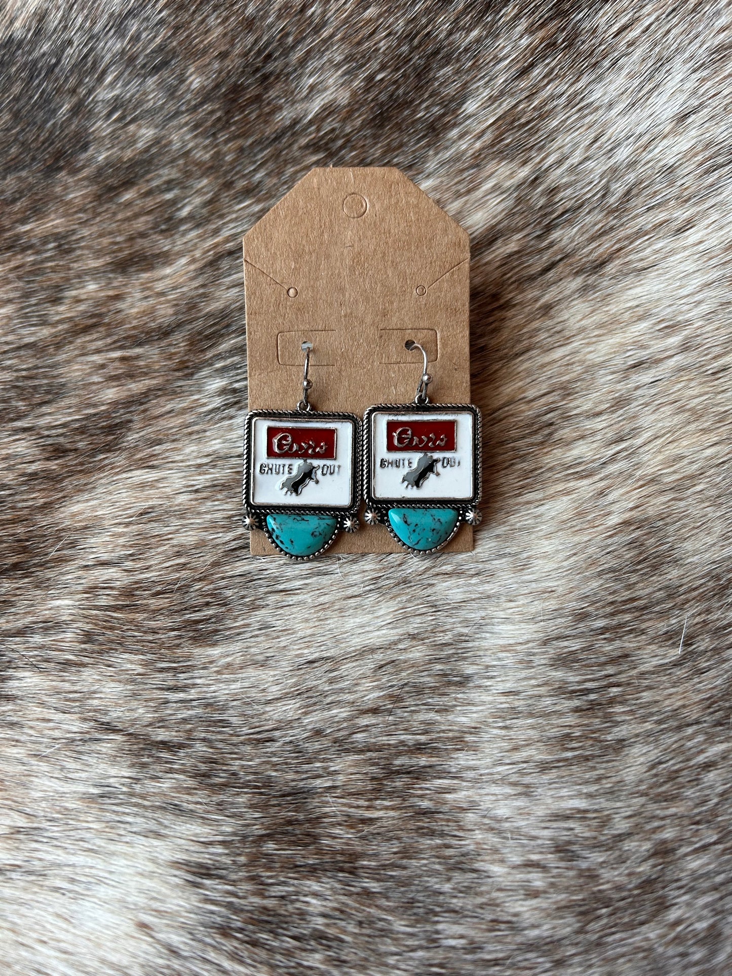 Coors and Turquoise Earrings