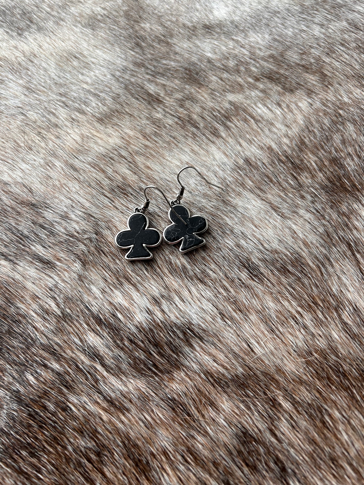 Black Club Earrings