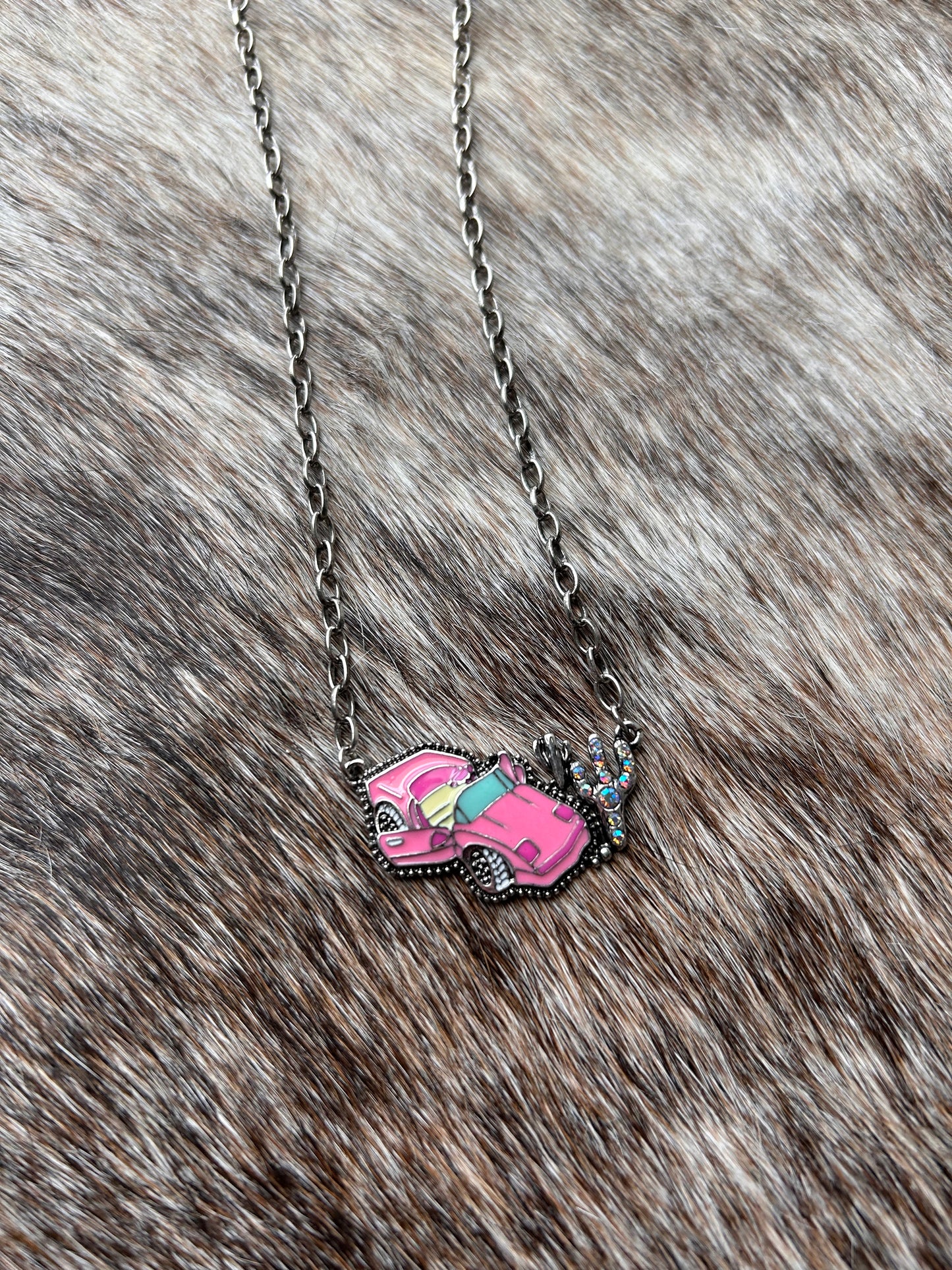 Pink Car Necklace