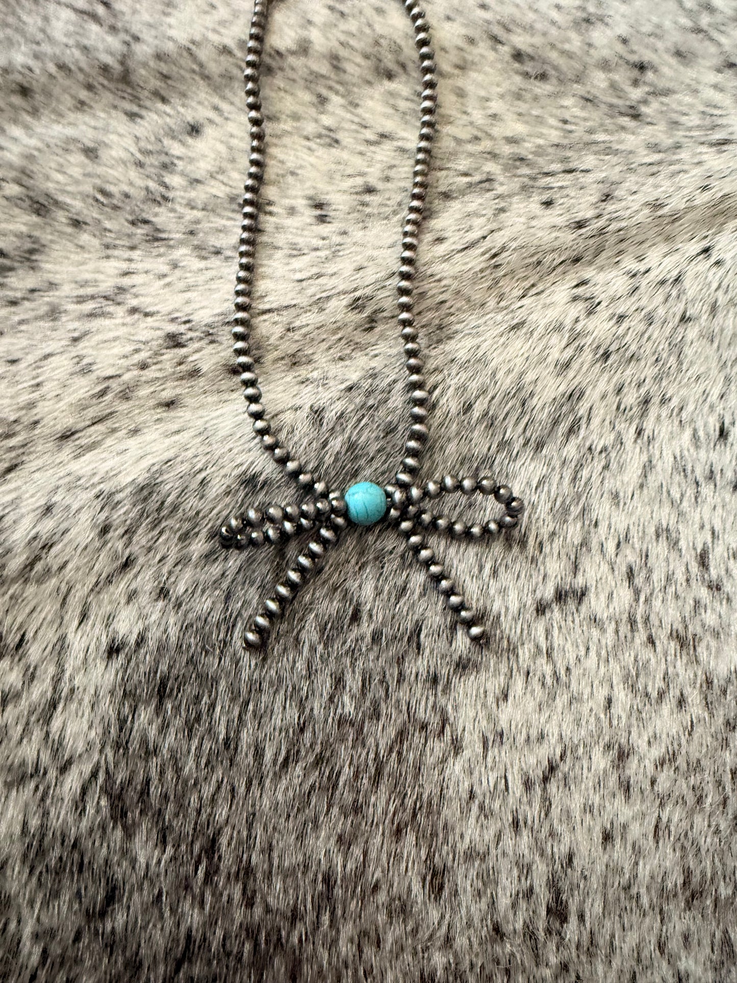 Big Bow Turquoise Necklace