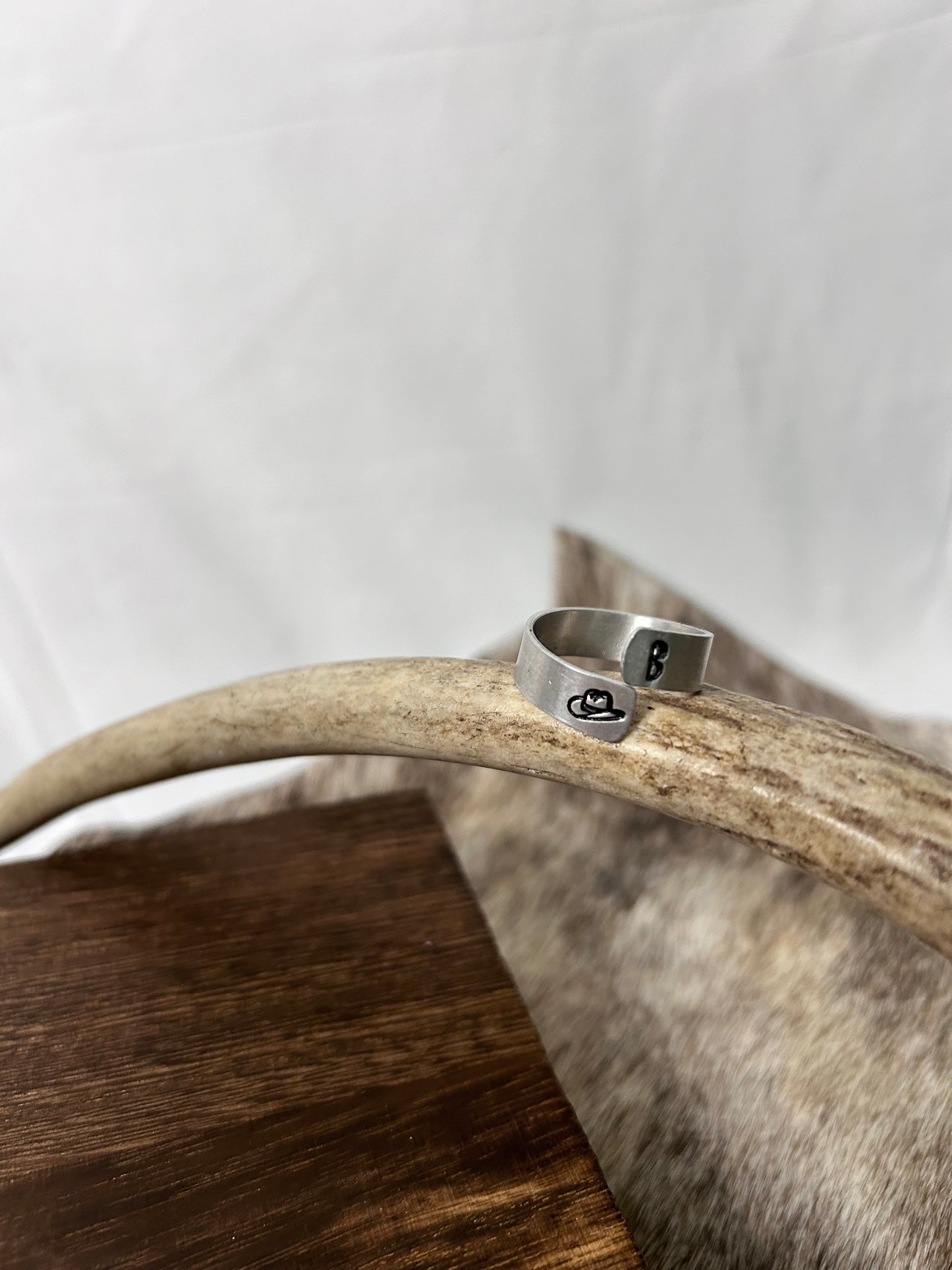 Initial and Hat Wrap Ring