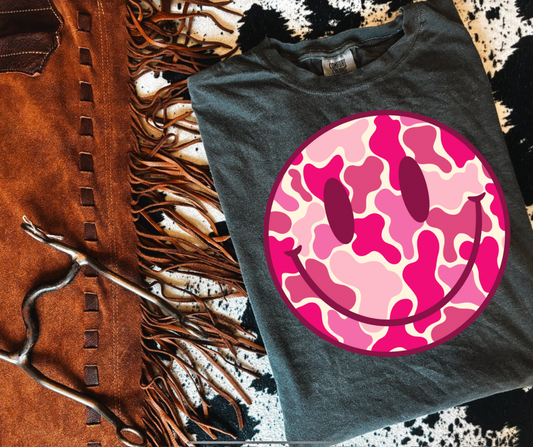 Smiley Pink Camo Tee