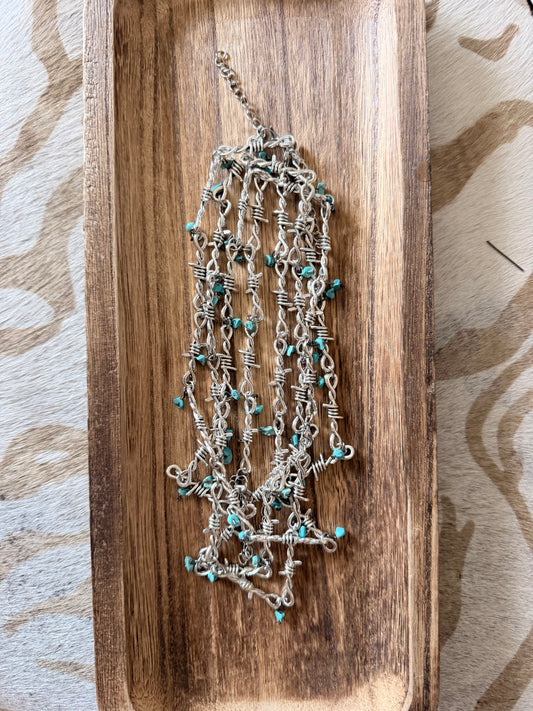 (Pre-Order) Turquoise Barbwire Necklace