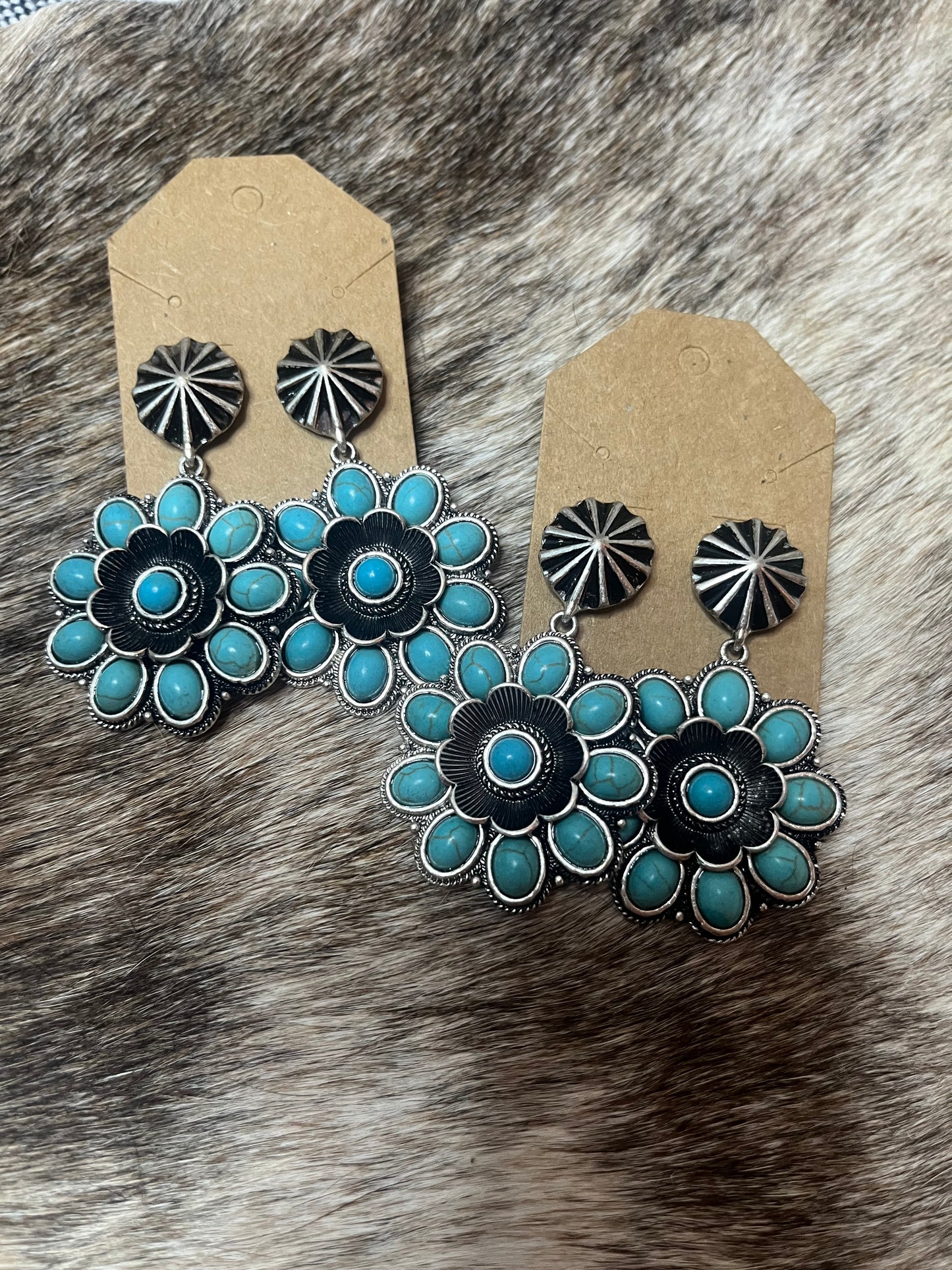 Turquoise Flower Earrings