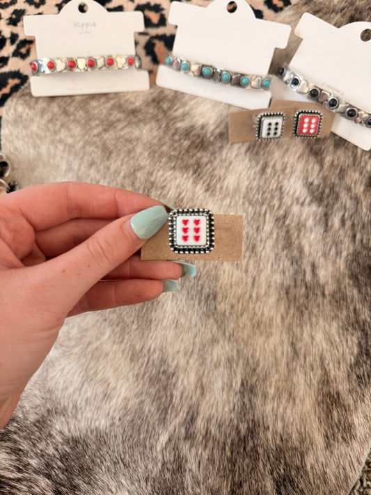 White Heart Dice Ring