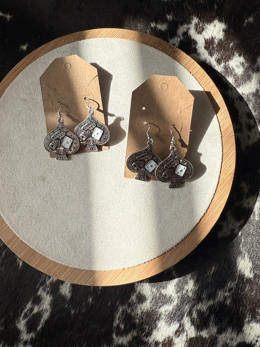 Spade Earring with Playing Card