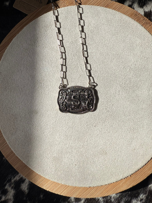 Buckle Intial Necklace