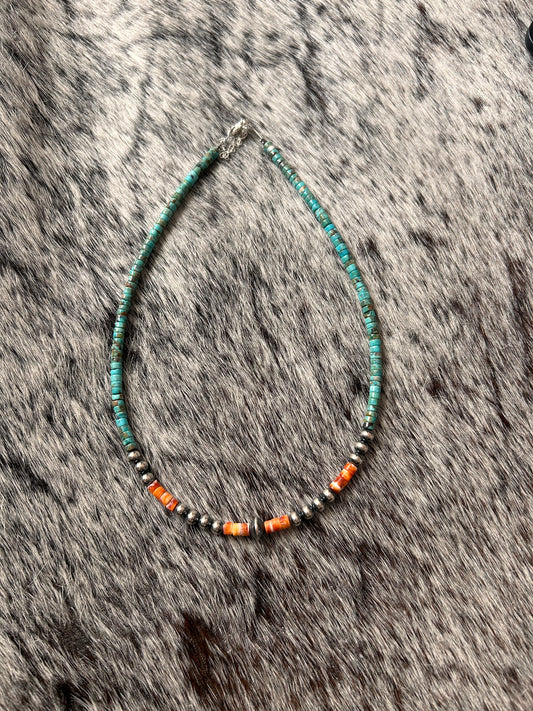 (Authentic) Turquoise and Pearl Necklace