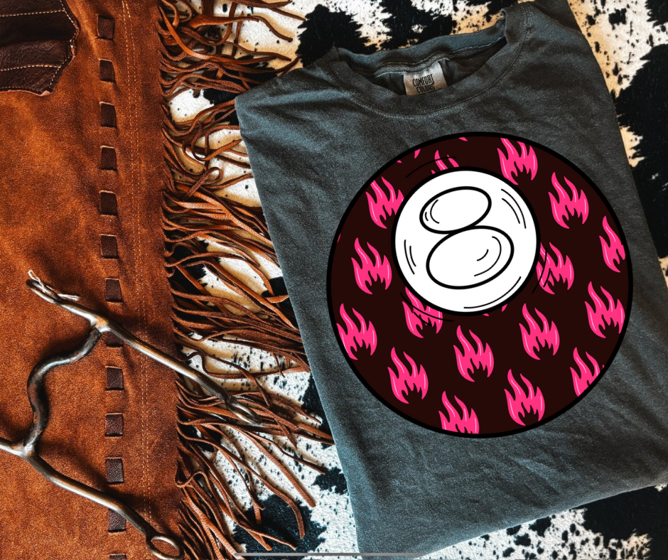 Pink Flame 8 Ball Tee