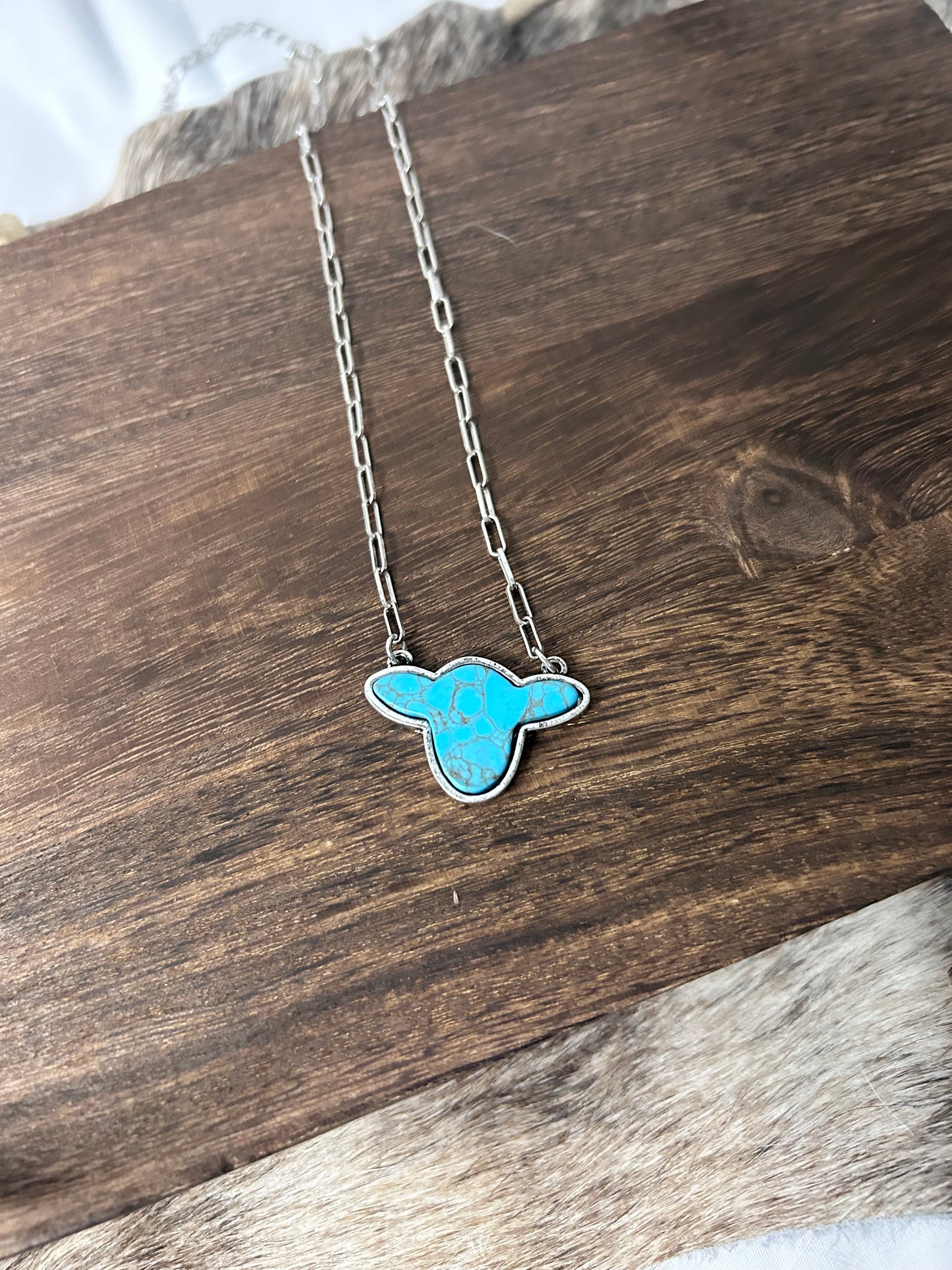 Turquoise Cow-head Necklace