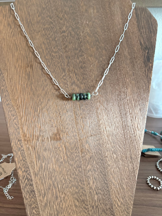 Kiwi Stone Bar Necklace