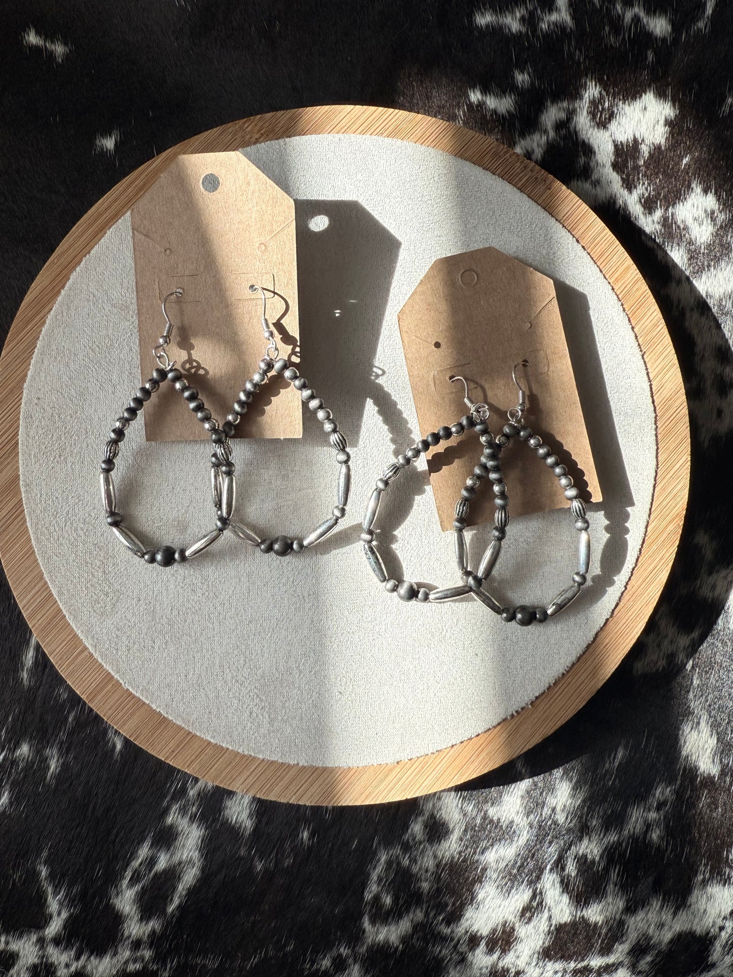 Acrylic Gray Bead Earrings
