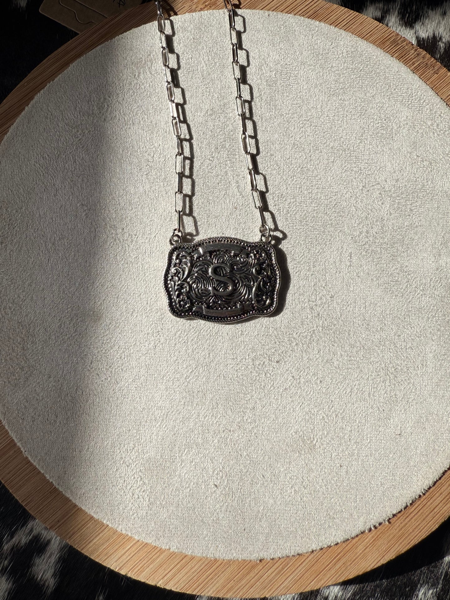 Buckle Intial Necklace