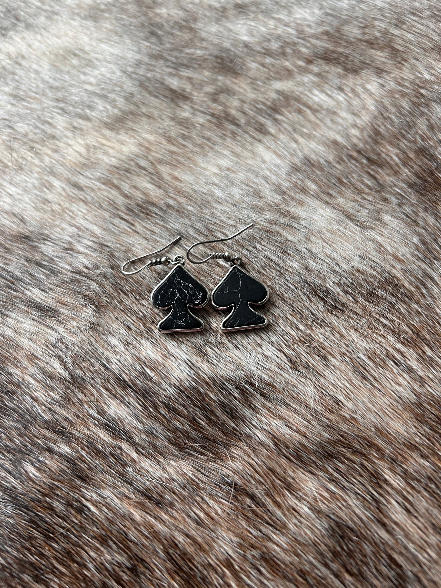 Black Spade Earrings