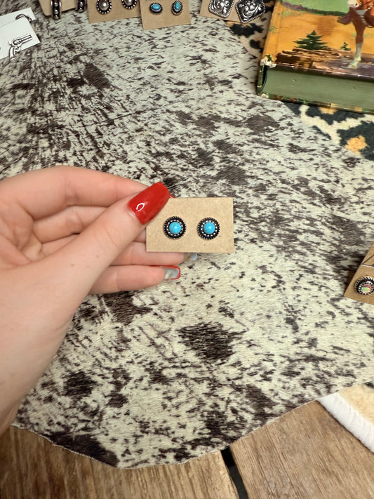 Circle Turquoise Studs
