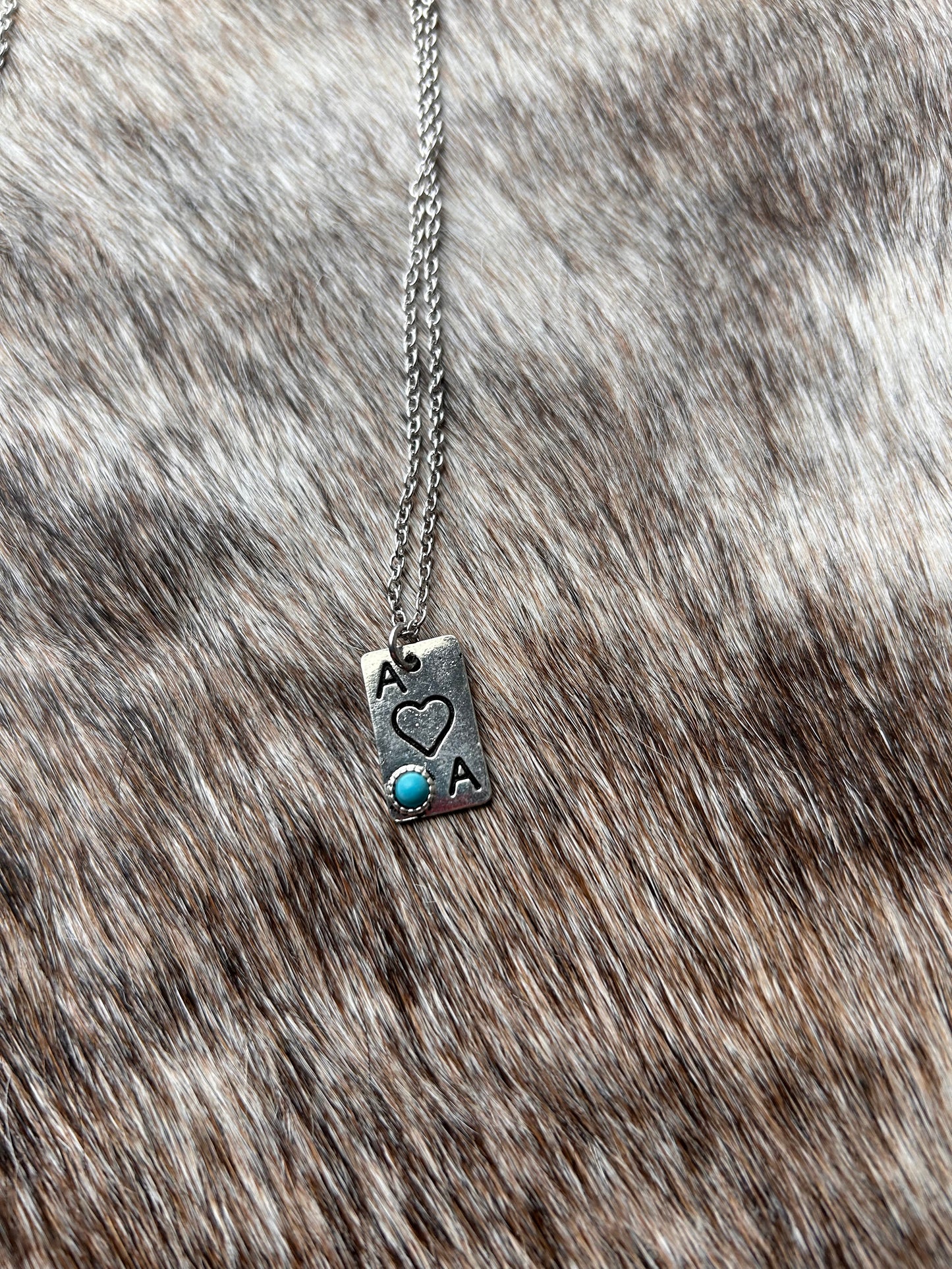 Card And Turquoise Necklace