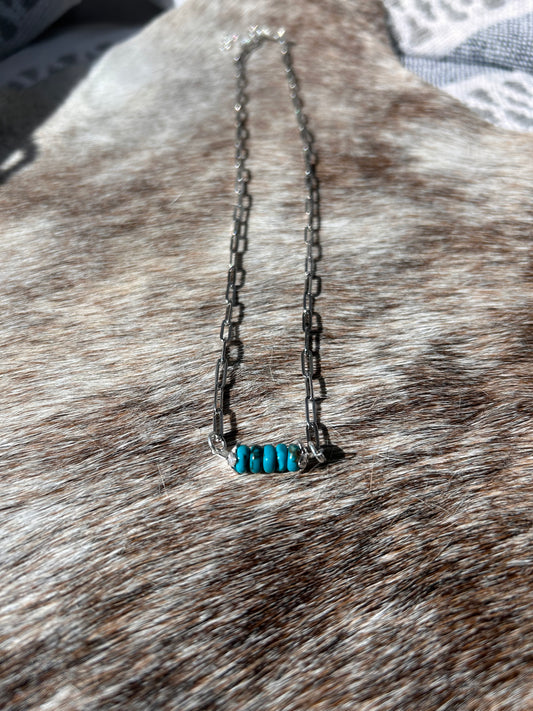 (Authentic) Turquoise Small Bar Necklace