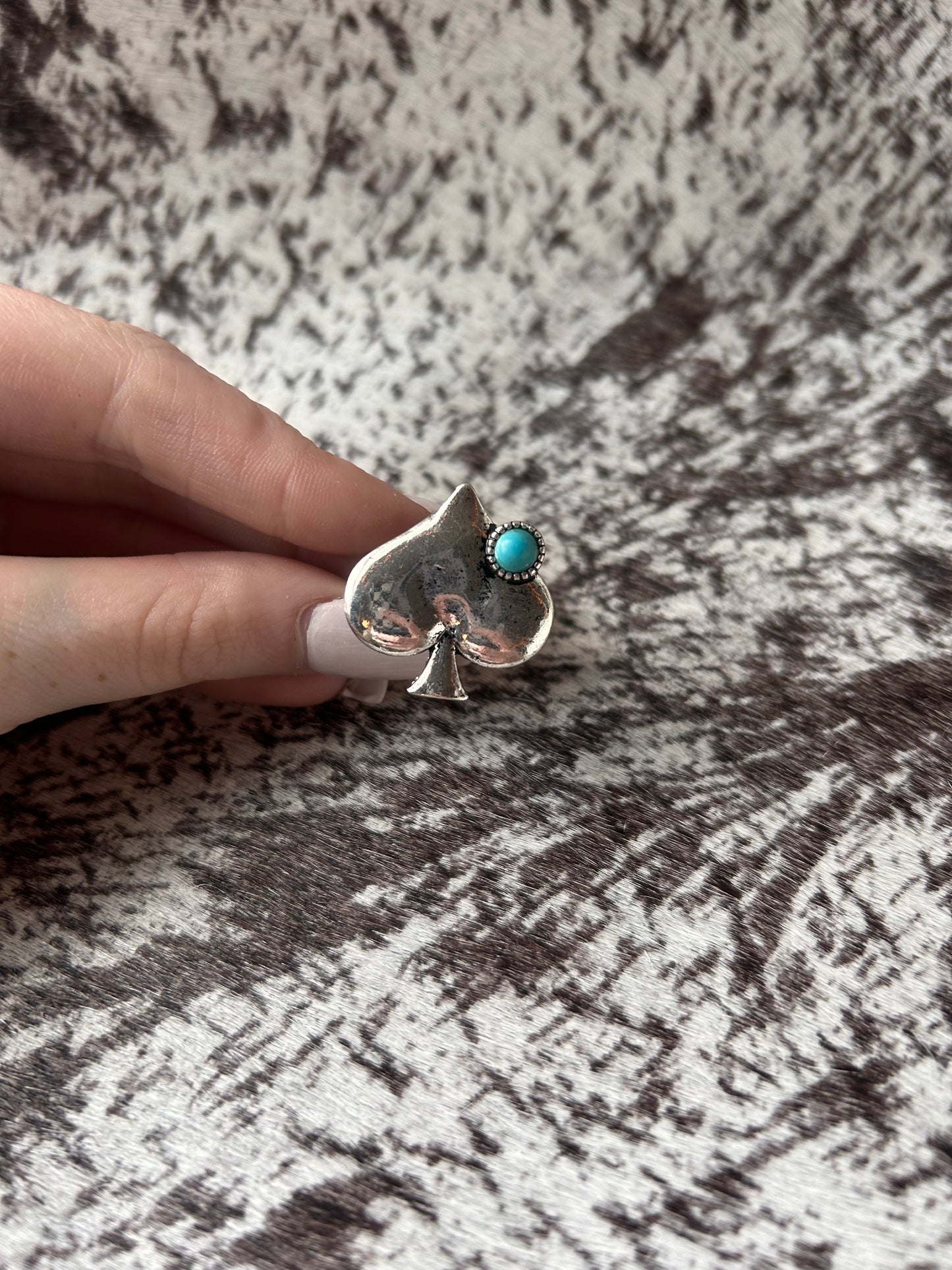 Spade and Turquoise Ring