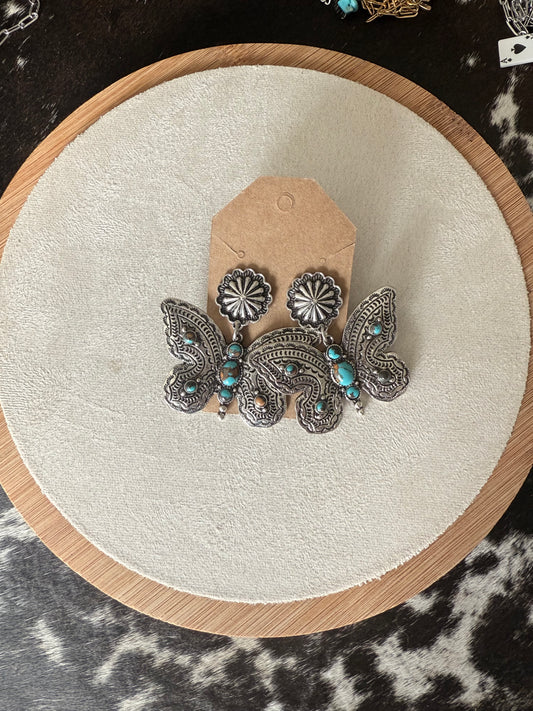 Butterfly Turquoise Earrings