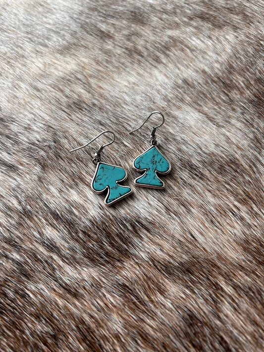 Turquoise Spade Earrings