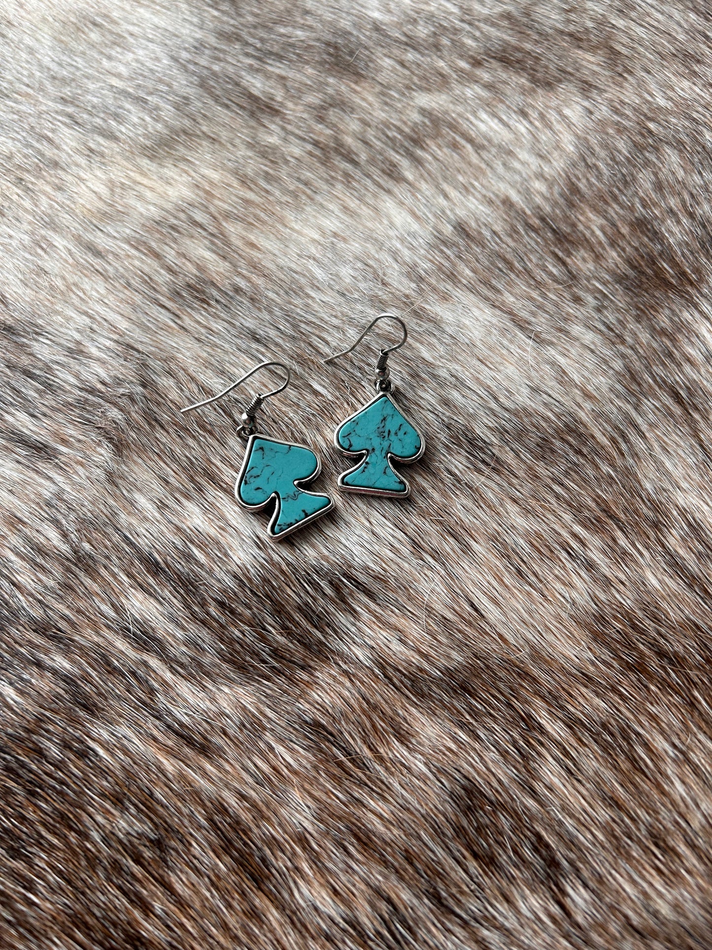 Turquoise Spade Earrings