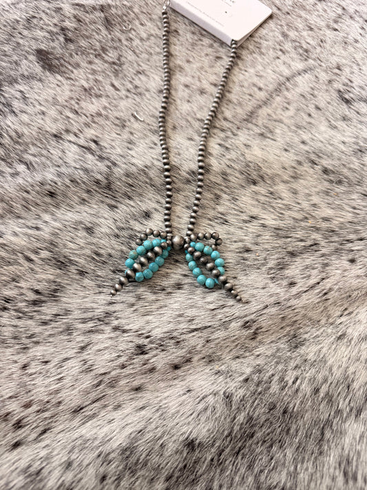 Turquoise Bow Necklace