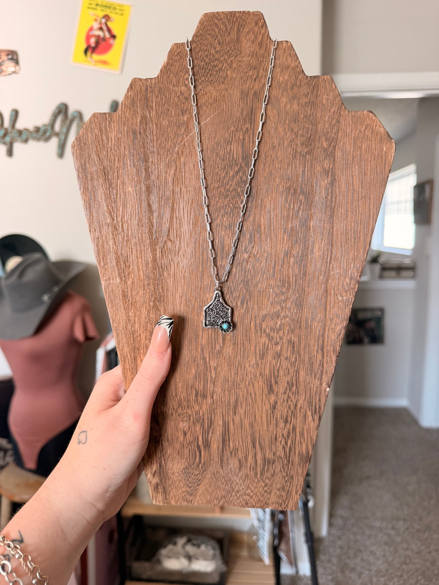 Cowtag Turq Necklace