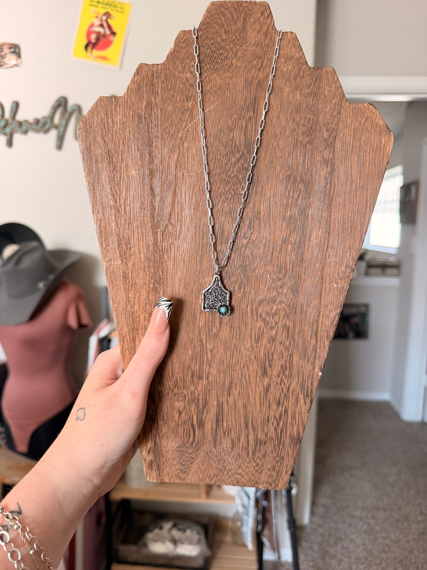 Cowtag Turq Necklace
