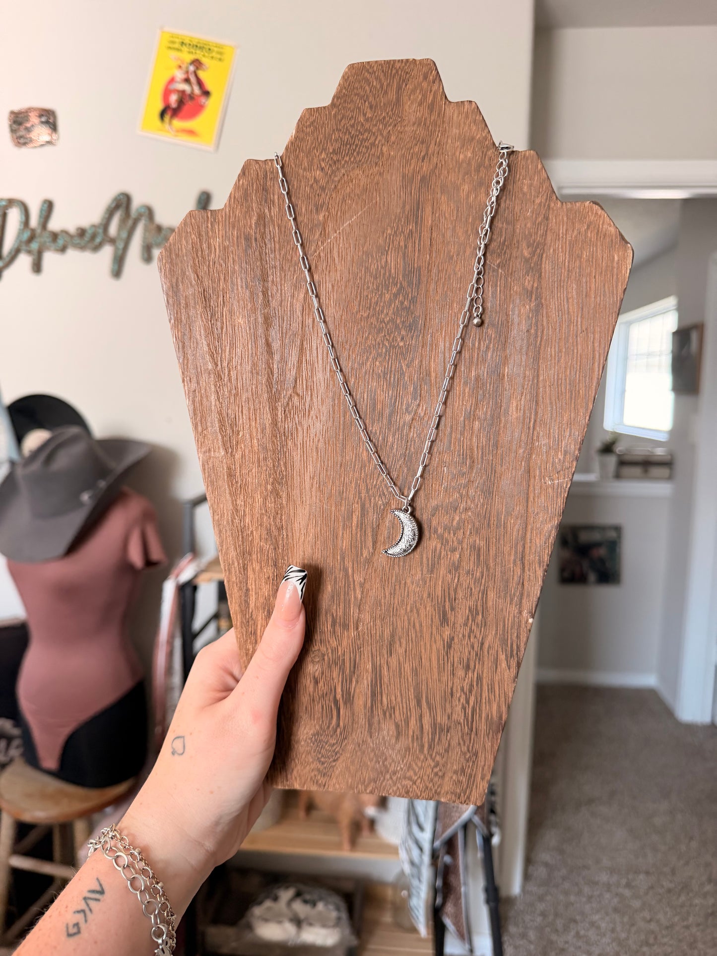 Moon Necklace Tooled